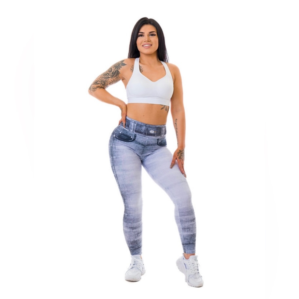 Faux Denim Leggings, Shades of Grey